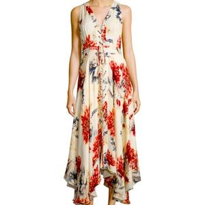Haute Hippie Silk Hi-Low Floral Dress